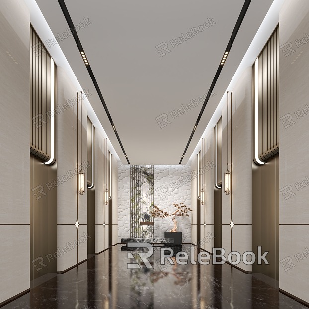 Modern elevator hall elevator hall elevator hall aisle elevator room model