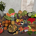 Modern fruit combination 3d model
