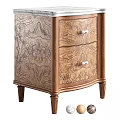 Elegant Retro Burl Wood Nightstand With Two Spacious Storage Drawers And White Ceramic Knobs