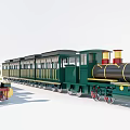 Garden Ornament Vintage Steam Train With Green Red Black And Yellow Carriages