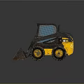 Skid Steer Loader Functional Vehicle With Yellow Black Body Bucket And Tires