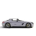 White Mercedes Two Door Sports Car With Sleek Exterior Black Wheels And Front Emblem