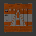Orange Metal Equipment Storage Box With White Logo And Industrial Design