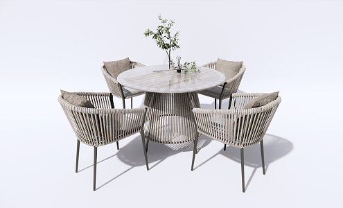 Modern Outdoor Table and Chair Outdoor Dining Table and Chair 3d model