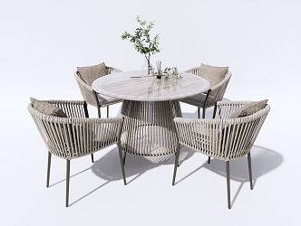 Modern Outdoor Table and Chair Outdoor Dining Table and Chair 3d model