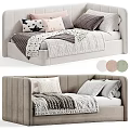 Cozy Kids Bed Design With Soft Upholstered Headboard Plush Pillows And Warm Blanket