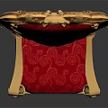Luxurious Multi Seater Sofa Design With Red Cushions And Gold Carved Details