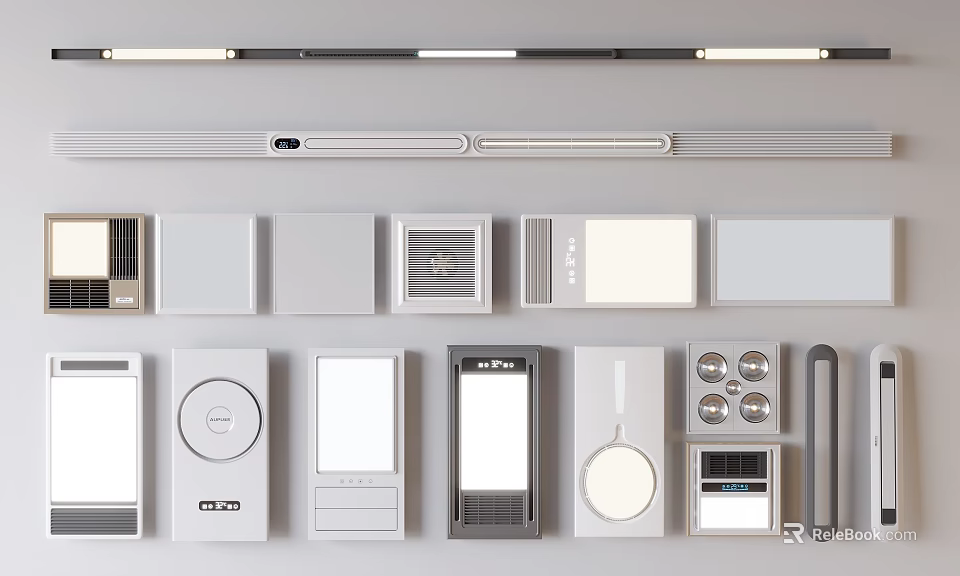 Stylish Modern Bathroom Accessories With Functional Soap Dishes Towel Racks And Mirror Holders 3d model 
