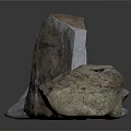 Natural Stone Samples with Various Shapes and Colors on Gray Background 3d model