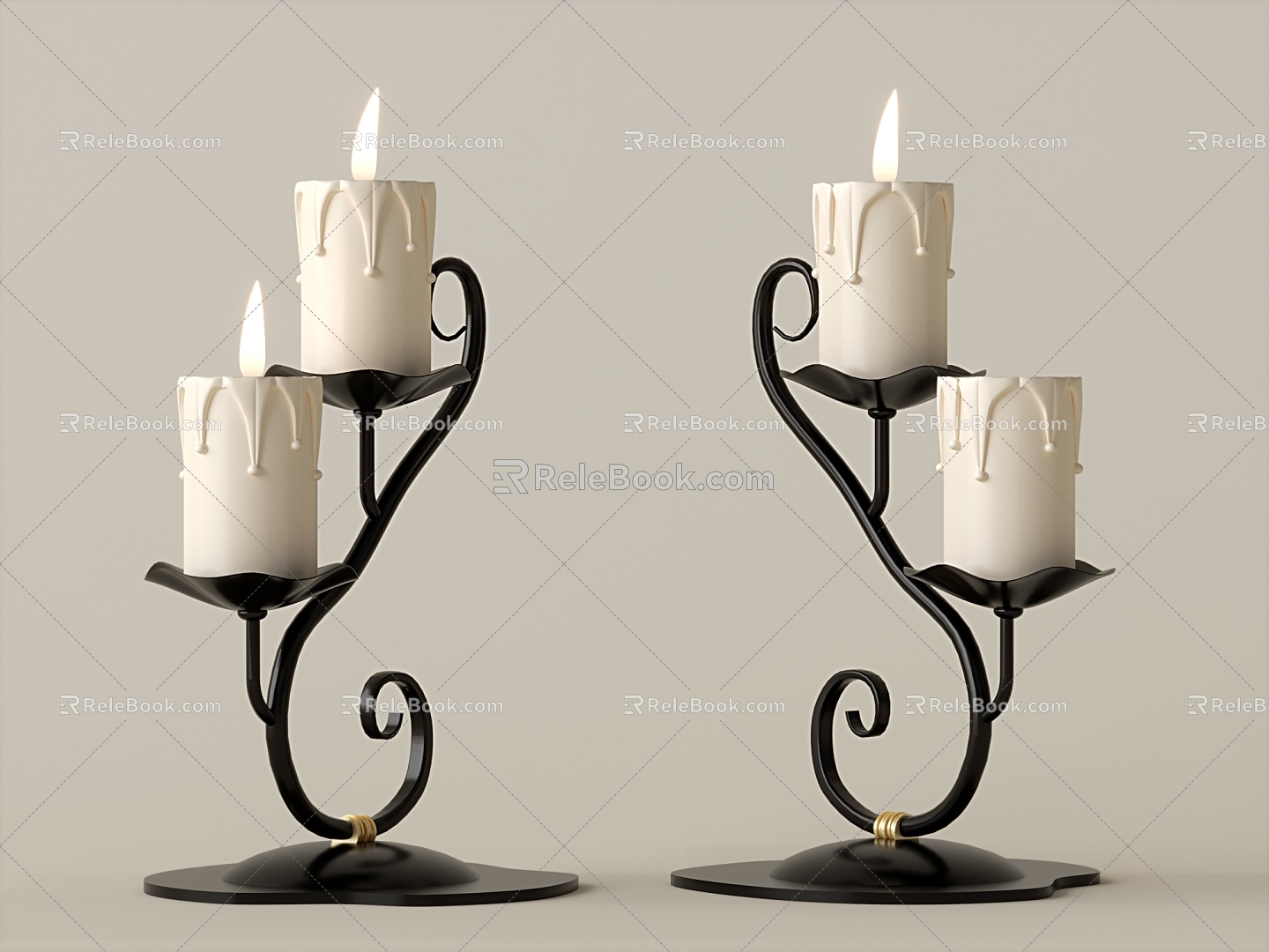 European-style candlestick 3d model