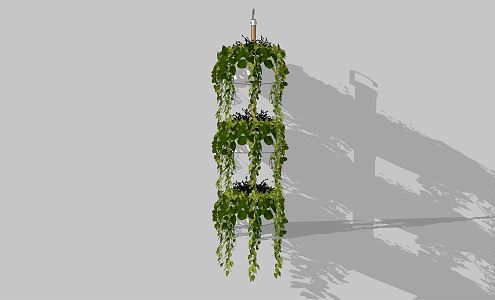 Modern hanging basket plant vertical greening potted plant 3d model