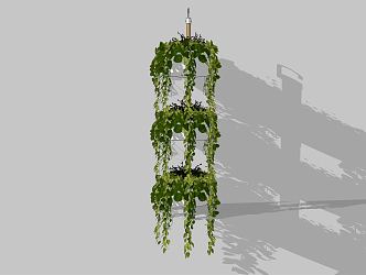 Modern hanging basket plant vertical greening potted plant 3d model