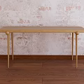 Wooden Minimalist Console Table In Entryway Against Textured Wall And Wooden Floor