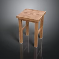 Wooden Square Top Table With Four Legs Light Wood Finish Simple Design