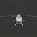 Modern Helicopter 3D Model with Rotors Fuselage Windows and Landing Gear