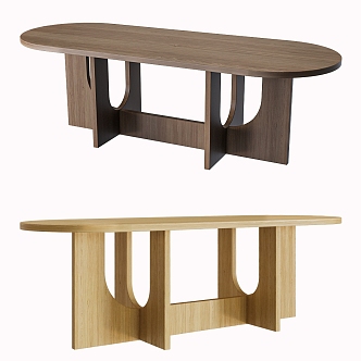 Nordic modern dining table 3d model