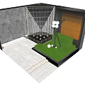 Modern Feature Wall Design With Wooden Panels Metal Mesh Greenery And Lighting