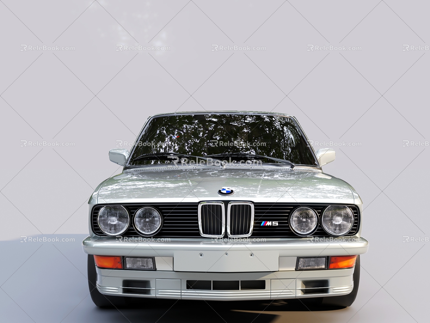 Retro Grey Car BMW Sedan 3d model