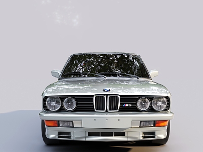 Retro Grey Car BMW Sedan 3d model