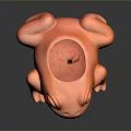 Unique Orange Ceramic Frog Shaped Planter with Lifelike Eyes and Limbs