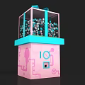 Playground Equipment With Transparent Glass Case Colorful Balls Pink Base Blue Accents And Number 10