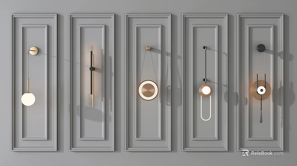 Modern Wall Lamps with Sleek Geometric Designs for Home Interior Lighting 3d model 