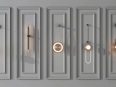 Modern Wall Lamps with Sleek Geometric Designs for Home Interior Lighting 3d model