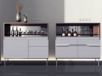 Modern Wine Cabinet 3d model