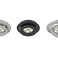 Modern LED Downlights and Spotlights with Black Silver Finish Round Design Multiple LED Bulbs