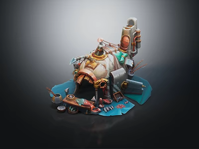 Modern Cartoon Building Fish Household Fish Home 3d model