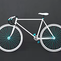 Stylish Modern Minimalist Bicycle With White Frame Blue Accents And White Rims
