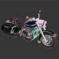 Classic Black Cruiser Motorcycle With Chrome Accents And Shiny Finish On Gray Background