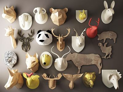 Modern Animal Wall Decoration 3d model