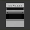 White Kitchen Gas Stove Oven Combo With Four Burners Open Door