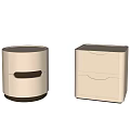 Modern Cream Style Bedside Table Children's Room Bedside Table Round Bedside Table Round Bedside Table Round Bedside Table 3d model