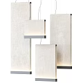 Modern Minimalist Rectangular Linen Pendant Lights Design for Interior Suspension 3d model