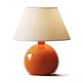Modern Table Lamp With Orange Spherical Base And Beige Lampshade 3d model