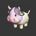 Adorable Black And White Cow Toy With Cute Horns And Pink Nose