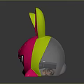 Playful Pink Cartoon Rabbit Character With Big Ears And Yellow Edges Decorative Toy
