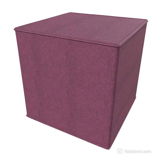 Purple Square Fabric Bar Stool with Modern Design for Home Kitchen Counter Use 3d model 