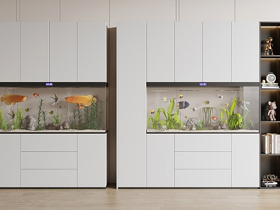 modern fish tank aquarium 3d model