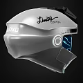 Futuristic Limited Edition Helmet Featuring Silver Black Design Blue Display And Glowing Accents