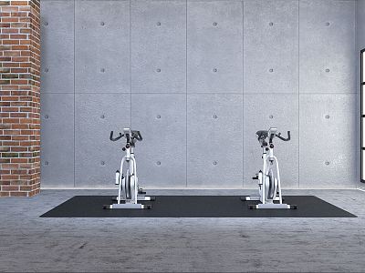 Modern fitness equipment sports studio 3d model