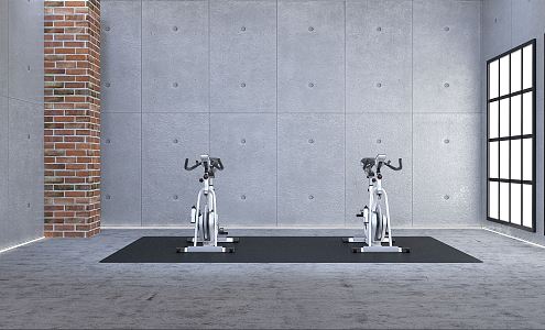 Modern fitness equipment sports studio 3d model