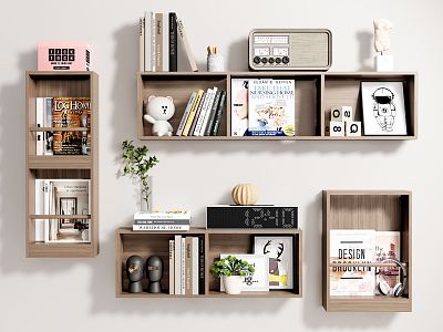 Modern Wall Shelf Wall Decorations Wall Hanging Bookshelf model