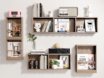 Modern Wall Shelf Wall Decorations Wall Hanging Bookshelf 3d model