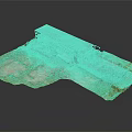 Cartoon Scene 3D Model Of Abandoned Multi Story Building With Gray Roof And Green Grassland