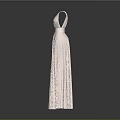 Pink V Neck Long Evening Dress With Cinched Waist And Pleated Skirt