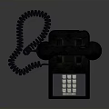 Vintage Black Electronic Telephone With Classic Keypad Panel And Retro Design