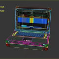 Rugged Green Industrial Laptop Showing Colorful Technical Data Charts On Screen
